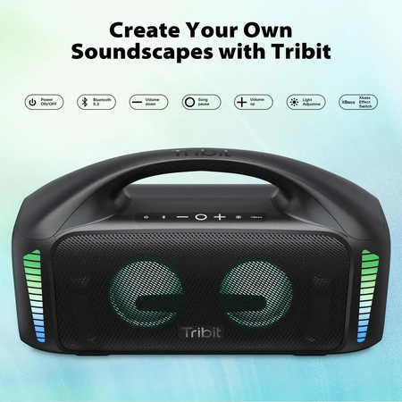 Tribit portátil bluetooth alto-falante 90w stormbox explosão ao ar livre sem fio alto-falante ipx7 à prova dwaterproof água festa acampamento alto-falante 30h playtime
