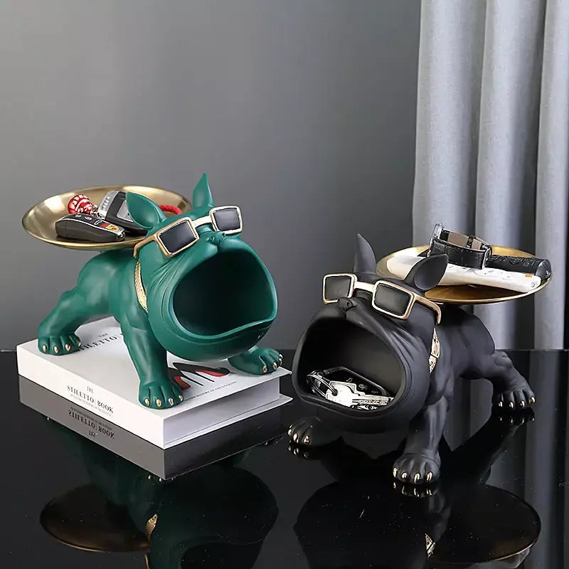 30cm decoração de casa estatueta bulldog estátua do cão caixa armazenamento ornamento animal resina artesanato arte escultura estatueta casa filhote de cachorro escultura