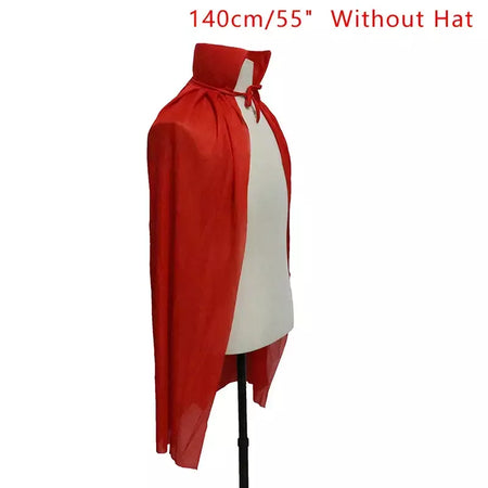 Traje de Halloween para Homens e Mulheres, Assustador da Morte, Papel do Diabo, Vermelho, Preto, Bruxa, Vampiro, Capa Longa, Capa, Encapuzado, Adulto, Crianças, Menina, Menino