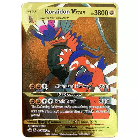 Pokemon English Metal Card Anime Pikachu Charizard Mewtwo Arceus Frog Flower Vmax GX Letters Game Collection Card Kids Toy Gifts