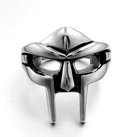 Vintage goth mf doom máscara anel de articulação ajustável para homens gladiador punk egípcio faraó masculino anel aberto jóias