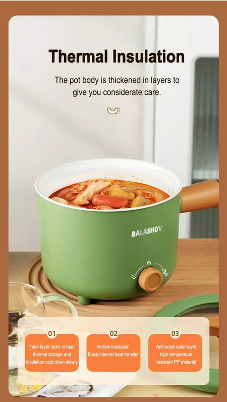 Panela multifuncional doméstica, 220v/110v, camada única/dupla, panela quente, mini máquina de cozinhar elétrica, panelas antiaderentes, ue/usplug