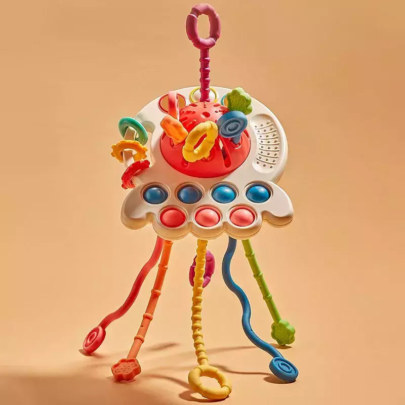 Baby Montessori Desenvolvimento Sensorial Brinquedos Educativos, Puxar Cordas, Dedo Grasp Training, Early Learning Toy, Dentição BPA Free, 1-3 Anos