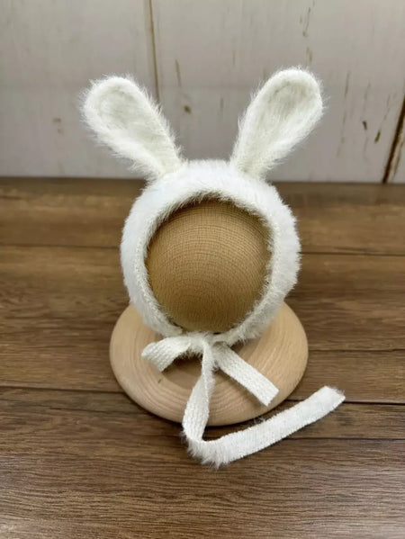 Adereços para fotografia de recém-nascidos, roupa de malha, boneca de coelho, óculos para cosplay de bebê, acessórios para sessão de fotos