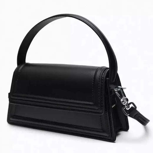 Za mylrf bolsa de ombro das mulheres, pequeno saco quadrado, cor preta, moda casual, novo