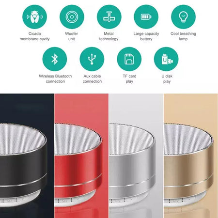A10 alto-falante de metal bluetooth sem fio portátil áudio do carro deslumbrante crack luzes led subwoofer suporte cartão tf carregamento usb para pc
