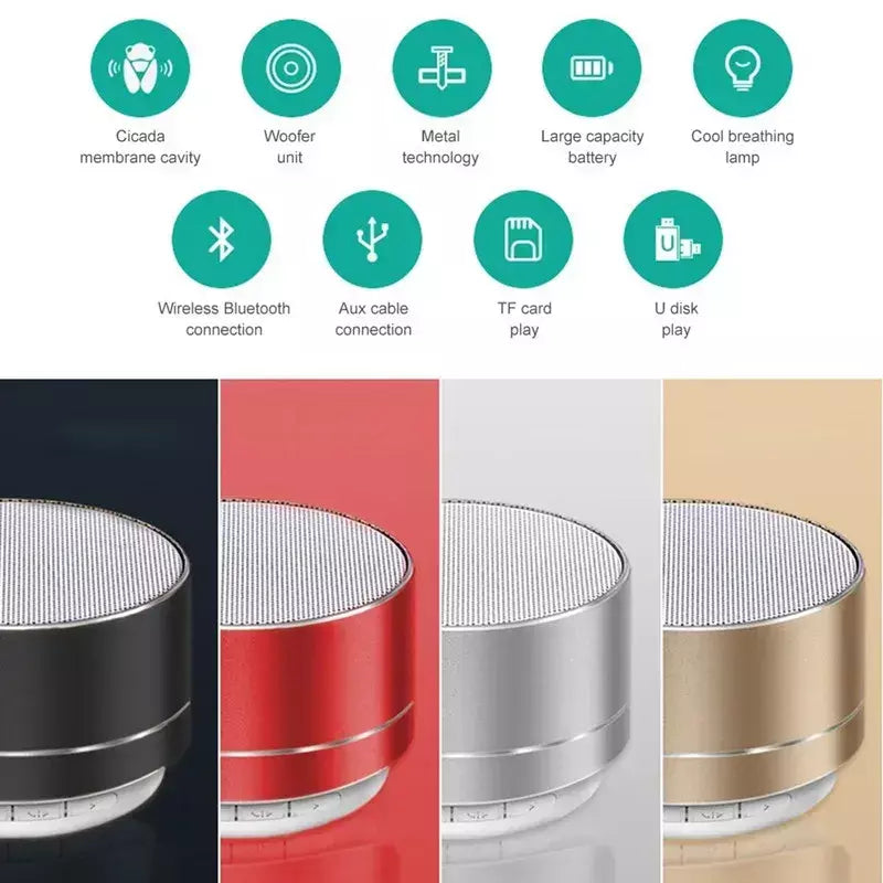 A10 alto-falante de metal bluetooth sem fio portátil áudio do carro deslumbrante crack luzes led subwoofer suporte cartão tf carregamento usb para pc