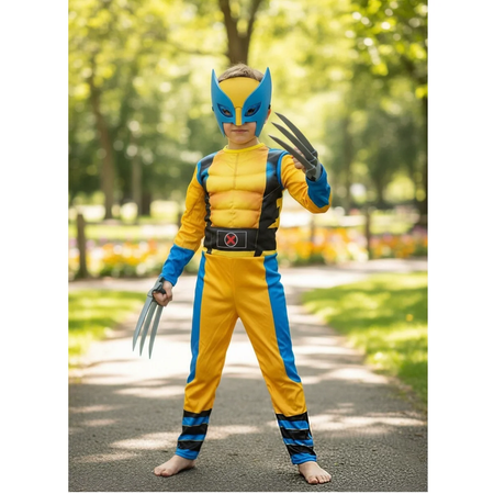 Conjunto de fantasia de super-herói wolverin para halloween, leve e confortável, dramatização, cosplay, festa, performance, diversão, criativa, meninos