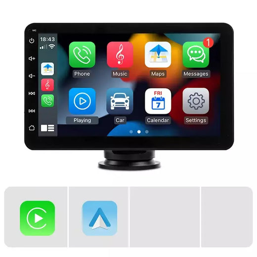 Hippcron 7 polegada rádio do carro reprodutor de vídeo multimídia portátil estéreo sem fio carplay android auto para universal 12-24v autoradio
