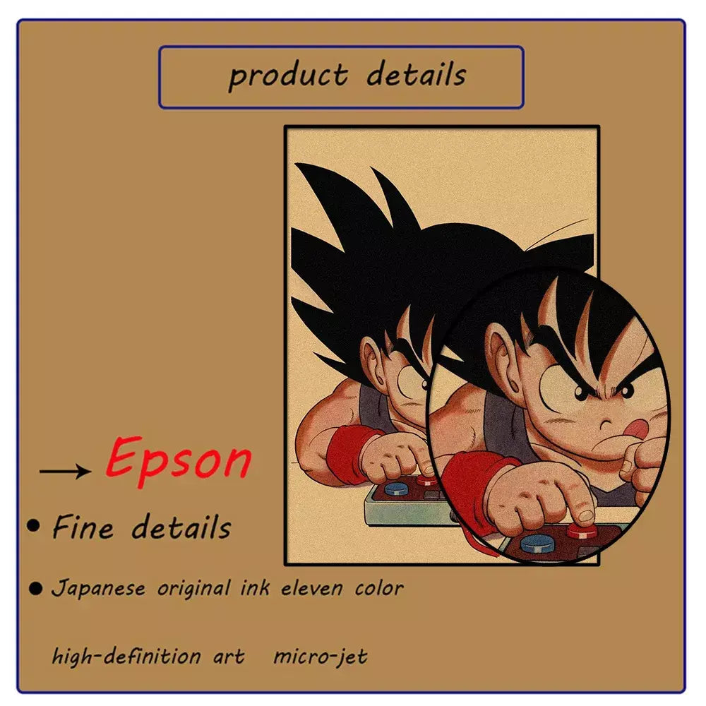 Japonês em torno do anime retro dragon ball cartaz goku gohan vegeta piccolo friza pintura em tela impressão arte da parede presente das crianças