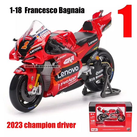 Maisto 1:18 NOVA Equipe Ducati Lenovo 2023 # 1 Bagnaia Champion Moto GP Racing fundição liga modelo de motocicleta coleção presente brinquedo