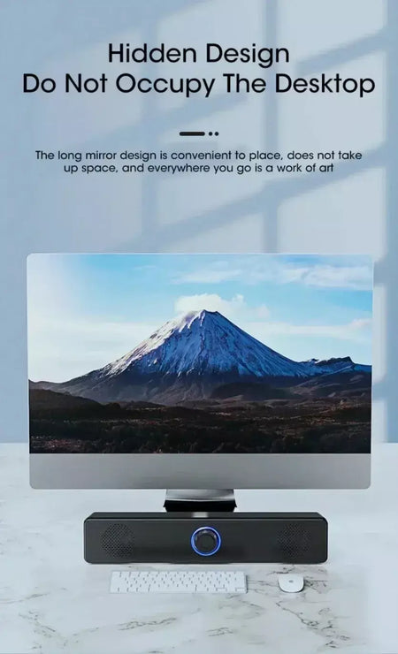 Xikcu sem fio bluetooth e pc soundbar com fio alto-falante alimentado por usb soundbar para tv pc portátil sistema de áudio surround de cinema em casa