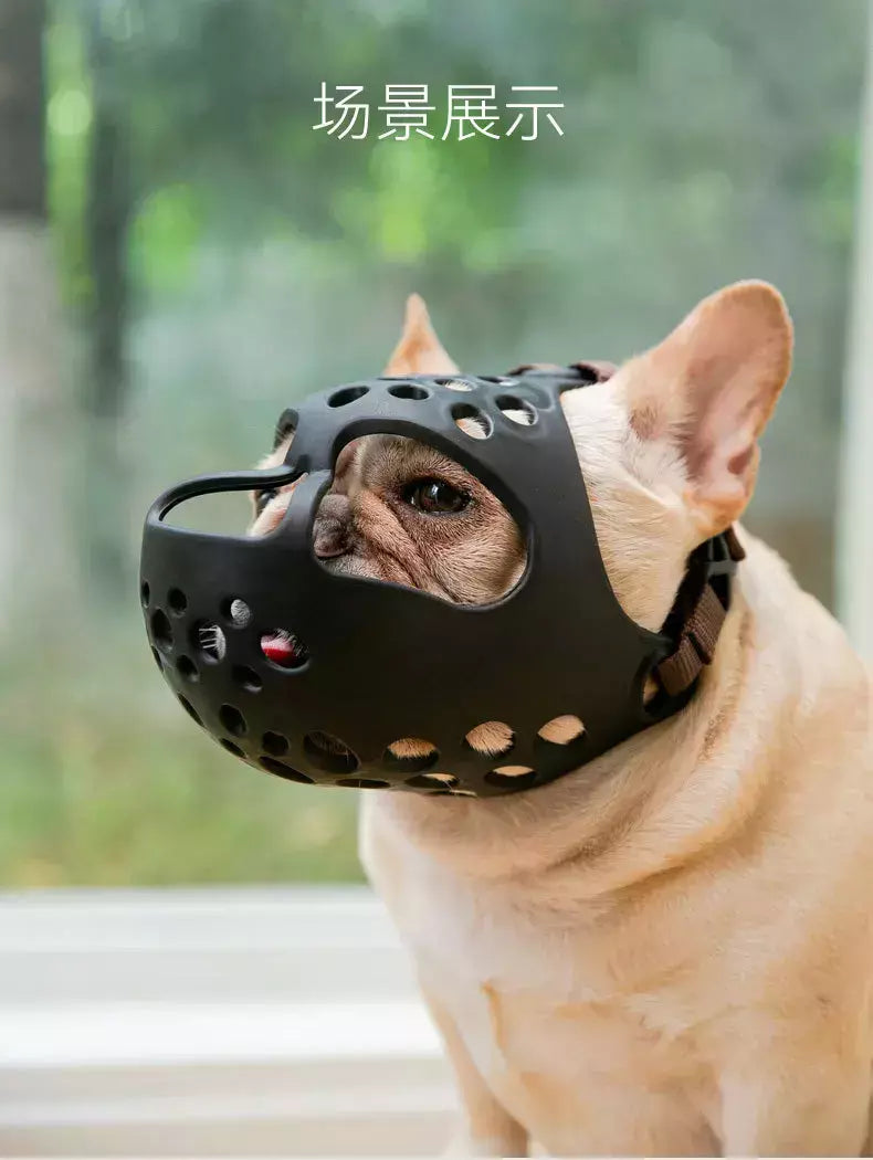 Borracha macia confortável cão tampa da boca, Anti mordida, Anti latidos e Anti comer, Pet, Bulldog, Curto