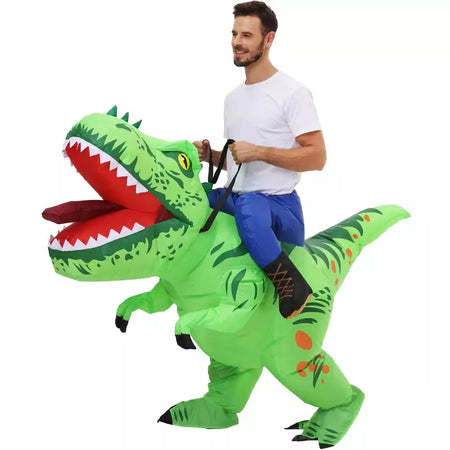 Anime quente dinossauro inflável traje festa trajes da mascote terno disfraz cosplay trajes de halloween para adultos crianças vestido