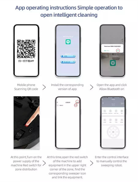 Aspirador Robô Inteligente Sem Fio, Multifuncional, Super Silencioso, Esfregando a Vácuo, Umidificador, Uso Doméstico, Novo