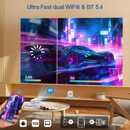 Thundeal foco automático pg370 full hd 4k projetor para filme wifi android projetor smart tv home theater mini projetor de vídeo portátil