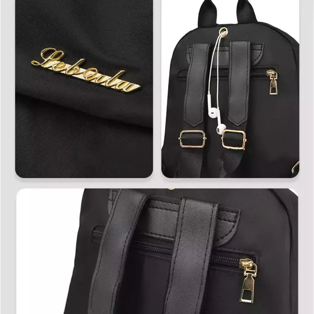 Simples Preto Grande Capacidade Mochilas para Mulheres, Bolsa de Viagem, Sólida Harajuku Student Schoolbag, Mochila Oxford, Unisex Bags