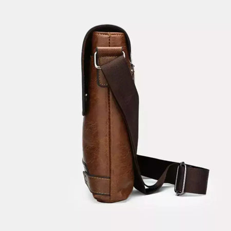 Maleta de couro PU para homens, sacola nova, bolsa de computador retro, designer lateral, bolsa crossbody mensageiro, bolsa de ombro portátil
