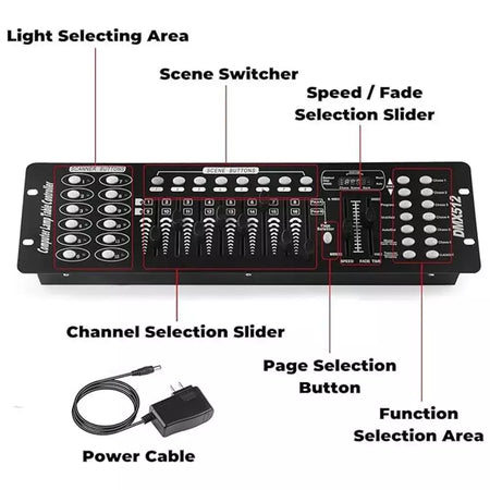 192 controlador dmx equipamento de dj dmx 512 operador midi para led par movendo a cabeça par luz dj discoteca clube bar concertos ao vivo