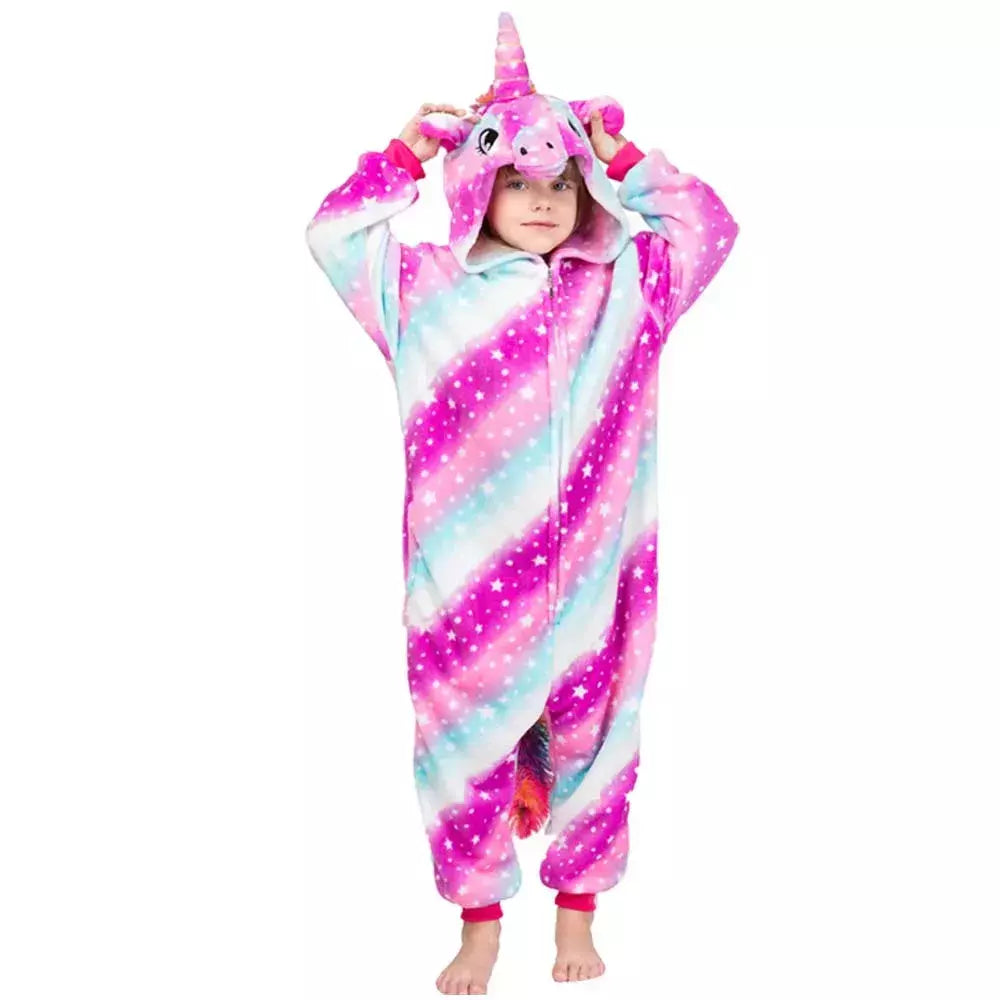 Kigurumi-Animal Onesies infantil, unicórnio, panda, macacão, pijama, anime, cosplay, fantasias, Natal, halloween, crianças, meninos, meninas