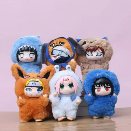 Naruto besta de cauda série brinquedos de pelúcia bonito sasuke sakura bonecas de vinil kawaii gaara hinata kakashi saco chaveiros para presente aniversário