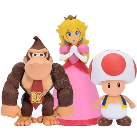 Super mario bros boneca yoshi pêssego princesa sapo figura de ação brinquedos mario luigi crianças presente aniversário natal decoração do bolo modelo