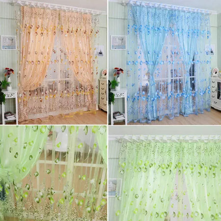 Tule Floral em Cortinas Puras, Tratamento Janela, Painel Persianas, Sala de estar, Quarto, Cozinha, Sombra, Roxo, Peônia