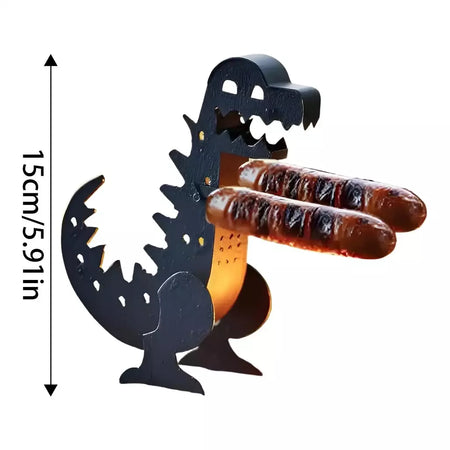 Engraçado dinossauro forma grill rolo de cachorro quente grelha de cachorro quente churrasqueira rack portátil acampamento ao ar livre grelhar panelas ferramentas