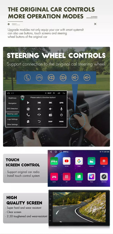 Essgoo rádio do carro android 14 carplay vídeo multimídia automático 7/9/10 ''estéreo universal para volkswagen nissan hyundai kia toyota