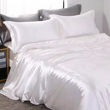 Luxo Satin Bedding Set Capa de edredão com fronha Estilo Europeu King Queen Size Confortável Bed Set Covers Folha de linho