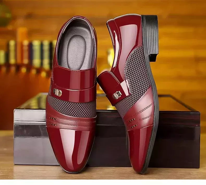 Sapato masculino de couro preto, sapatos Oxford formais, sapato vestido masculino, Festa, Escritório, Negócios, Casual