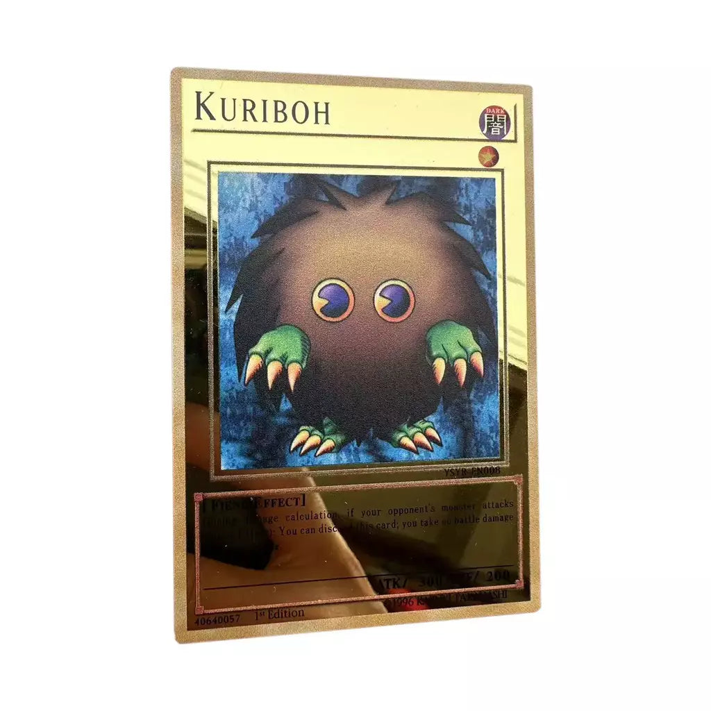 Yugioh cartões de metal dourado yu-gi-oh liga coleção cartão olhos azuis escuro magial obelisco slifer ra crianças presente de aniversário de natal