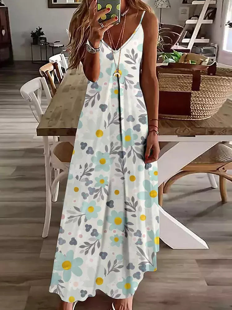 Vestido de cabeçada com estampa floral elegante feminino, casual roupas de praia, plus size, férias, Havaí, novo, 2024