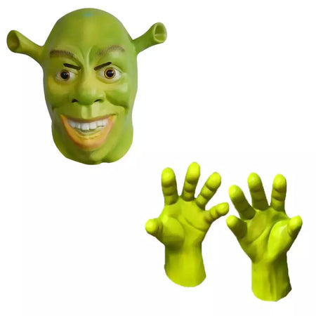 Filme monstro shrek cosplay trajes máscara shrek topo colete calças para homens desempenho role play halloween carnaval festa roupas