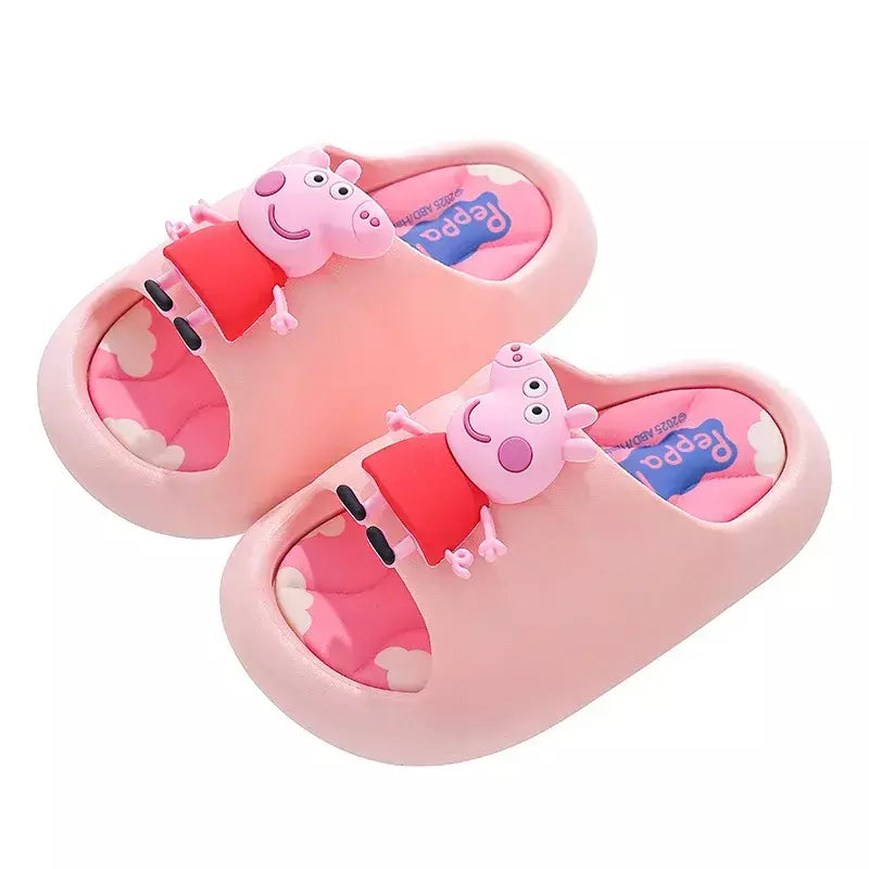 Peppa Pig Sandálias femininas de verão 2025 Novo estilo antiderrapante chinelos de banho internos para crianças em casa