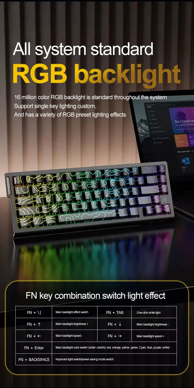ATTACK SHARK X68HE Teclado Magnético Vermelho Com Fio Mecânico para Pro Gaming 0.01mm Trigg Rápido 8000Hz SOCD/Rs 0.125ms 128K Taxa