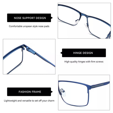 ZENOTTIC 2024 Liga dos homens Titanium Ótico Eyeglass Frame Moda Homens Quadrados Óculos Ultra Light Metal Clássico Sobre o balcão Óculos BT2108