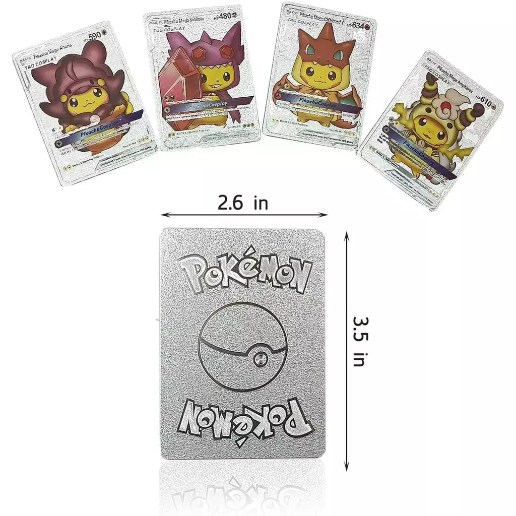 Cartão de folha de ouro colorido pokemon charizard pikachu arceus prata preto arco-íris inglês francês alemão espanhol vstar gx vmax cartões