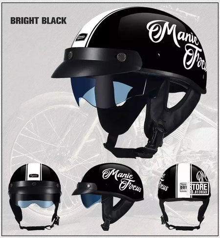 Retro capacete da motocicleta dot certificação moto capacete das mulheres dos homens meio capacete lente hd casco quatro estações equitação scooter capacetes