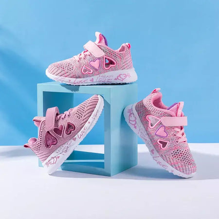 Meninas sapatos casuais luz malha tênis crianças verão primavera outono tenis bonito esporte dos desenhos animados feminino correndo meia calçado