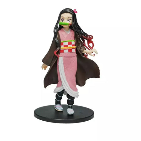 Anime figura demônio slayer figuras kimetsu não yaiba boneca tanjiro nezuko zenitsu estatueta inosuke guerreiro figura de ação modelo brinquedos