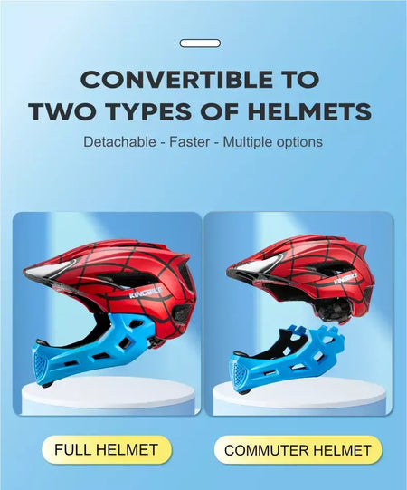 Batfox crianças rosto cheio capacete da bicicleta destacável downhill crianças ciclismo motocicleta skate esportes corrida capacete de bicicleta
