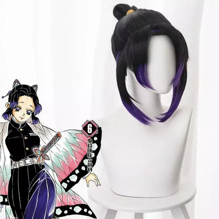 Anime kimetsu não yaiba kochou kochou shinobu cosplay traje demônio slayer kochou uniformes perucas cabelos halloween para crianças adulto