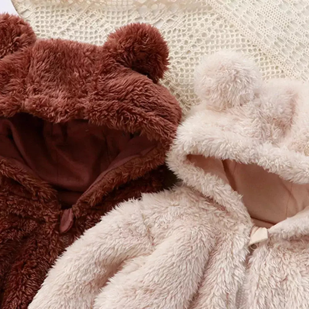 Inverno roupas de bebê bonito dos desenhos animados urso macacão de bebê pijamas infantil menino meninas animal traje com zíper macacão 0-24 meses