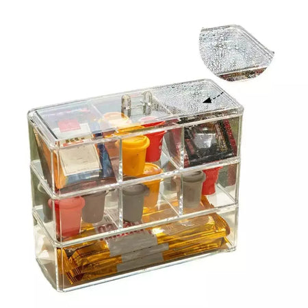 Transparente Acrílico Tea Bag Organizador, Caixa de armazenamento, classificar e organizar, Sala Prateleiras, 22*8.5*5.5 cm