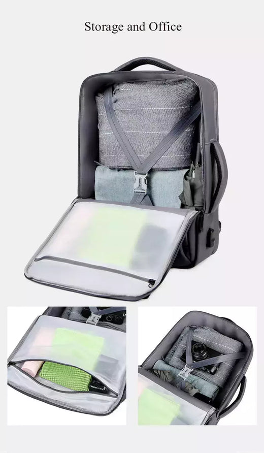 Mochila impermeável de grande capacidade para homens Carregamento USB Bagpack para laptop masculino Mochila de viagem de negócios