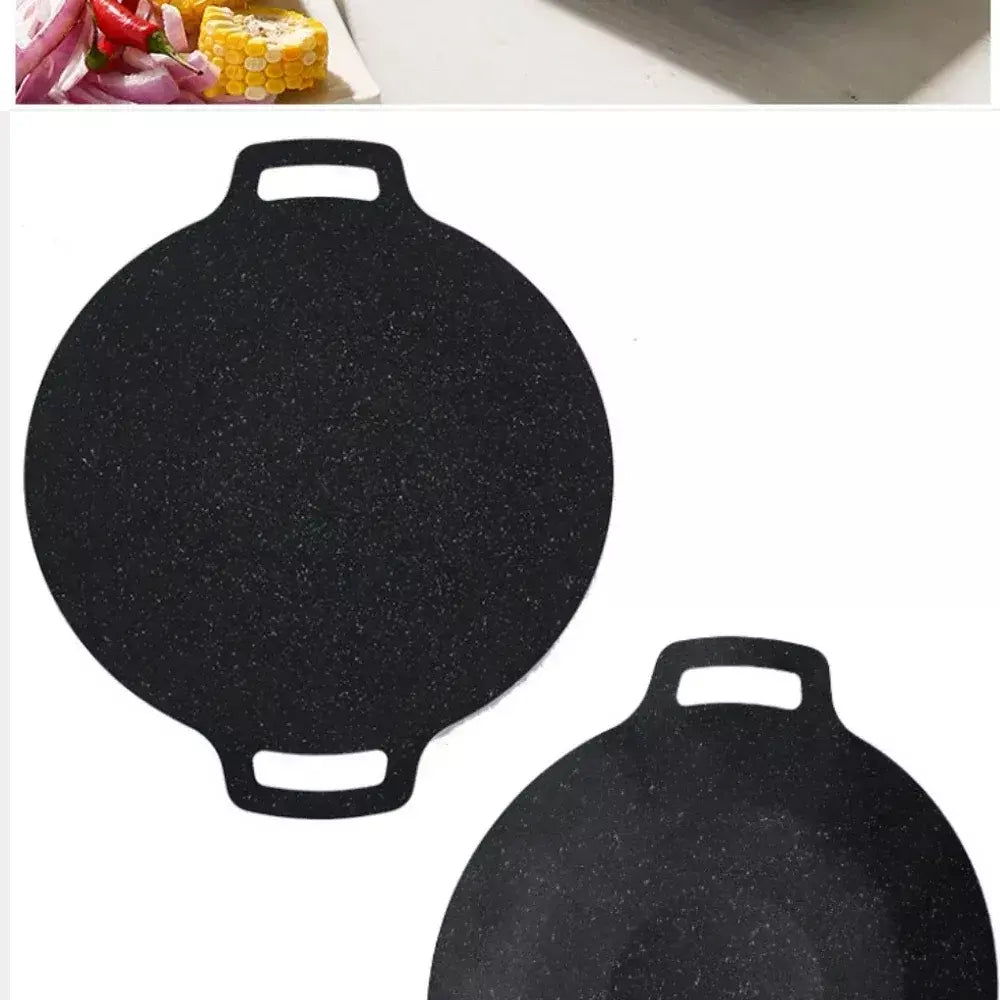 2025 churrasqueira pan antiaderente sem fumaça redonda ferro fundido portátil ao ar livre cozinhar chapa para acampamento piquenique churrasco fritar