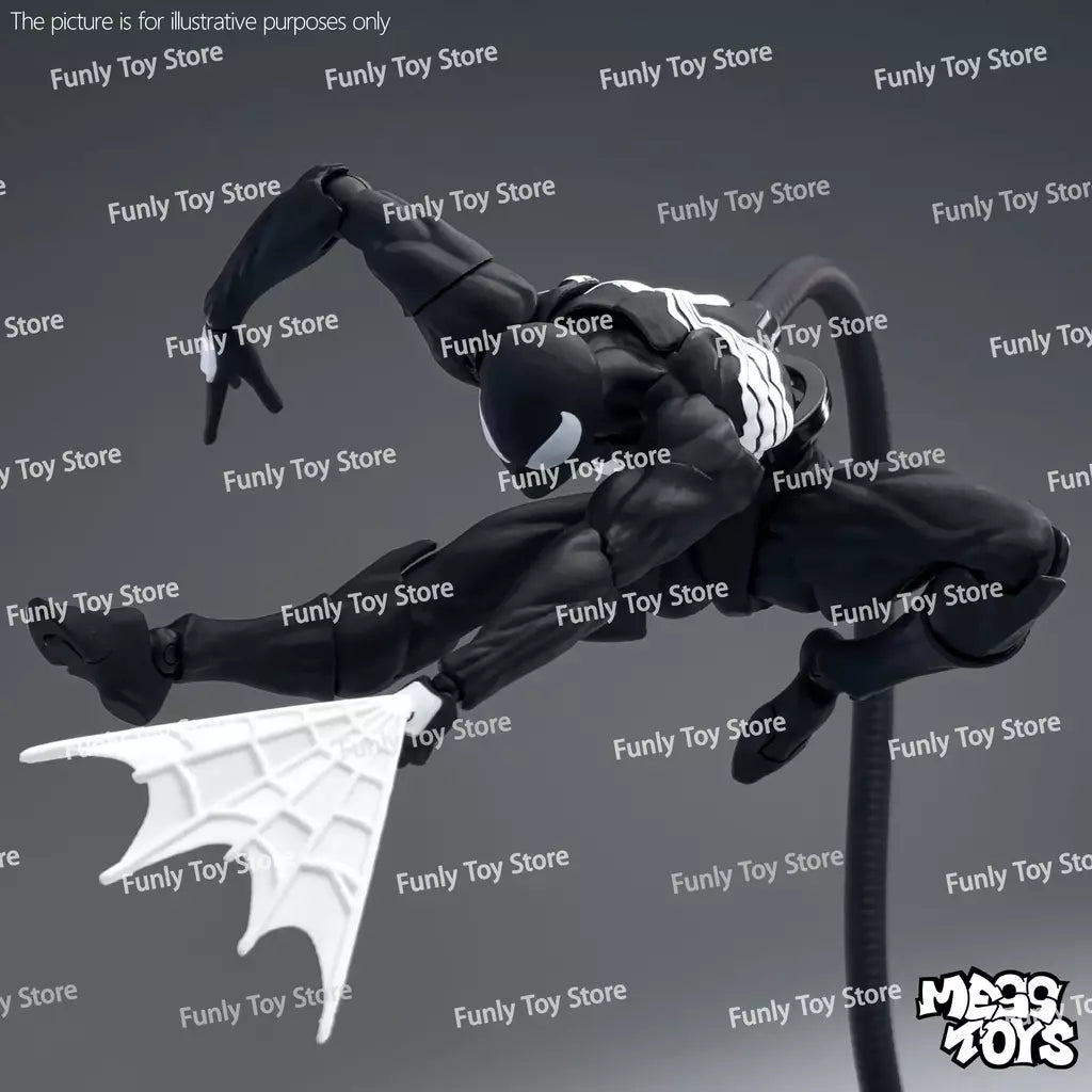 Em estoque brinquedos bagunça homem aranha symbiote spiderman messtoys scarlet aranha terno preto vizinho anime figura de ação presentes brinquedos