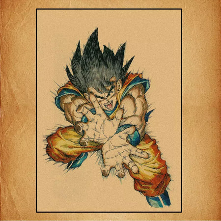 Japonês em torno do anime retro dragon ball cartaz goku gohan vegeta piccolo friza pintura em tela impressão arte da parede presente das crianças