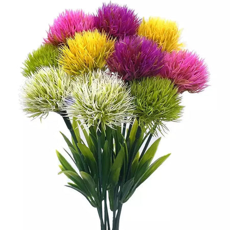 3/5/10 pçs 26cm plantas artificiais buquê de dandelion para casa decoração do quarto jardim casamento flores falsas vaso ornamental